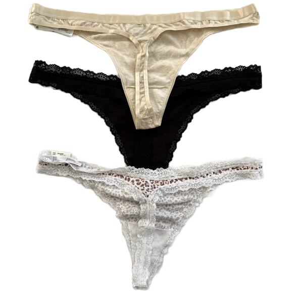 Jenni Intimates Lot 3pcs Core Thong Cotton Panty Tiger Leopard Black Plus XXXL - Picture 2 of 5